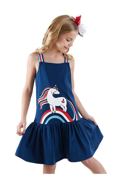 Denokids Φόρεμα Sailor Unicorn Navy Blue για κορίτσι