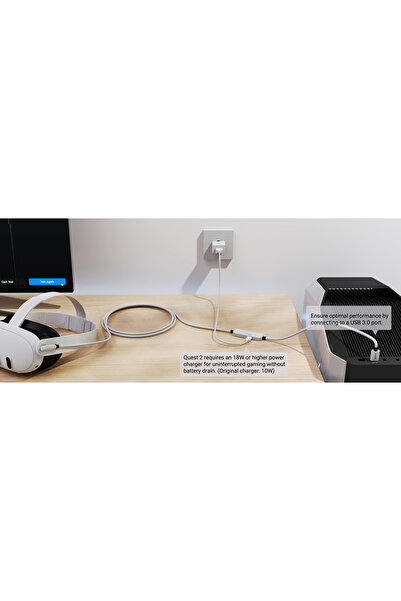 SYNTECH | VR Headset Fast Charging Link Cable 5M | White