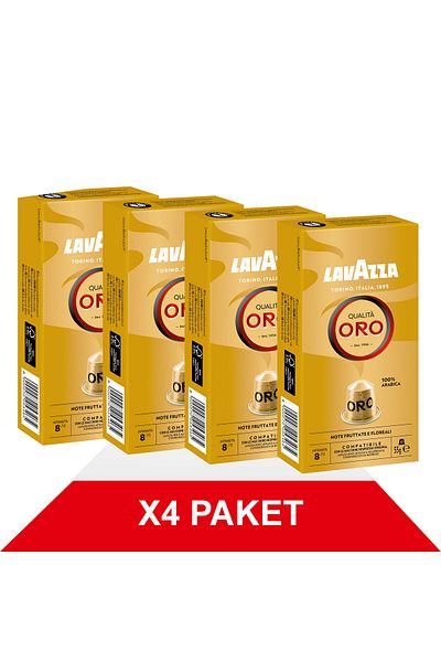 LavAzza كواليتا أورو 55 جرام نسبرسو ®   كبسولة ألومنيوم متوافقة × 4