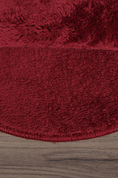 Bestekar Σετ πατάκι μπάνιου 2 τεμαχίων LunaSoft Red Oval Modern Soft που πλένεται στο πλυντήριο, αντιολισθητικό πολυτελές