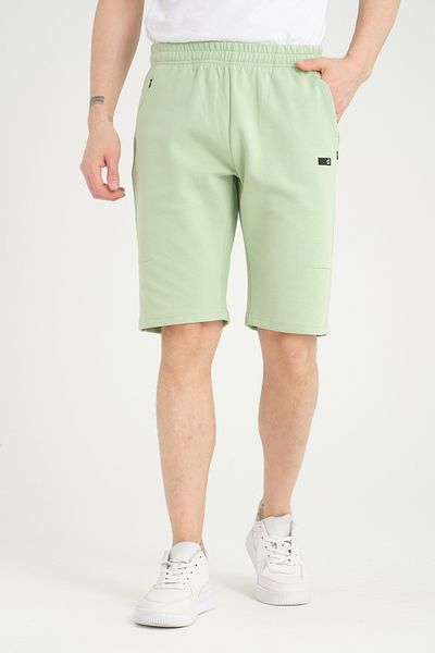 Shooter Sportswear Ανδρικό σορτς Πράσινο μίνιμαλ με λεπτομέρεια με κρυφή τσέπη με φερμουάρ κανονική εφαρμογή