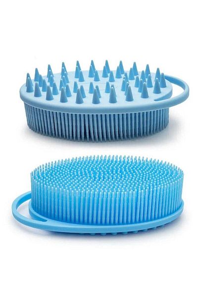 Prime by Javaudan Silicone Body Scrubber & Scalp Massager 2-in-1 Exfoliating Shower Brush & Shampoo Brush for Deep Cle