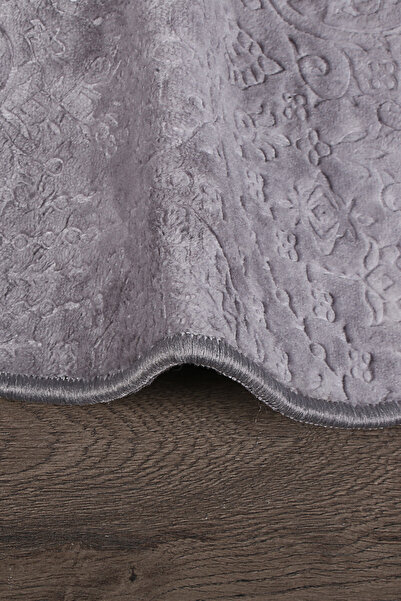 Bestekar Lunessa Gray Oval Nordic Pattern Soft Non-Slip Machine Washable Bath Mat Set of 2