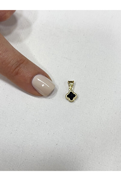 DİAMİNE PIRLANTA 14 Ayar Altın Taşlı Mini Yonca Kolye Ucu