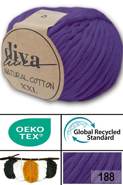 Diva İplik Diva Natural Cotton Xxl 188 Μωβ