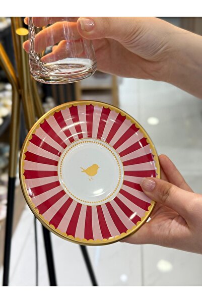 Onedekor 6'lı Iwon Pink Bird Çay Takımı Seti