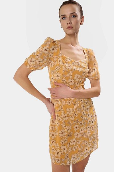PayBuy Chiffon Mini Dress Floral Pattern a Line Summer Short Sleeve High Quality Comfortable and Stylish Modern Style