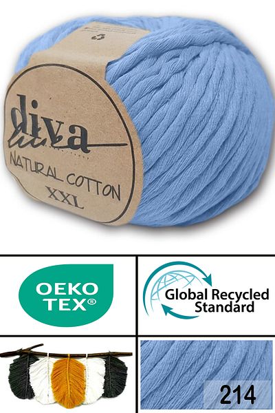 Diva İplik Diva Natural Cotton Xxl 214 Baby Blue