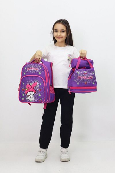 Weynes Lilac Girl's 3-Piece Set Thermal Feeding Pen Holder Primary School Bag Wsb5034