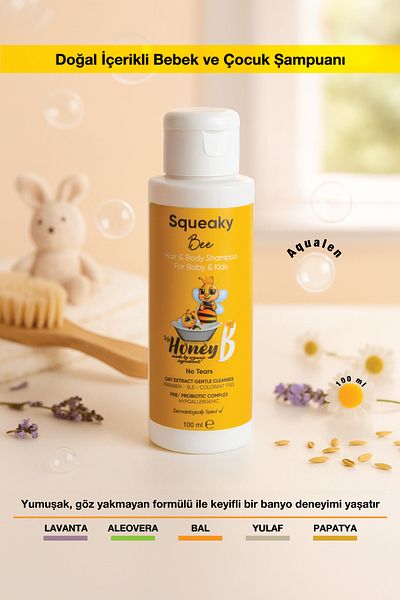 My Honey B Natural Ingredients Newborn Baby and Children Hair Body Shampoo 100 ml