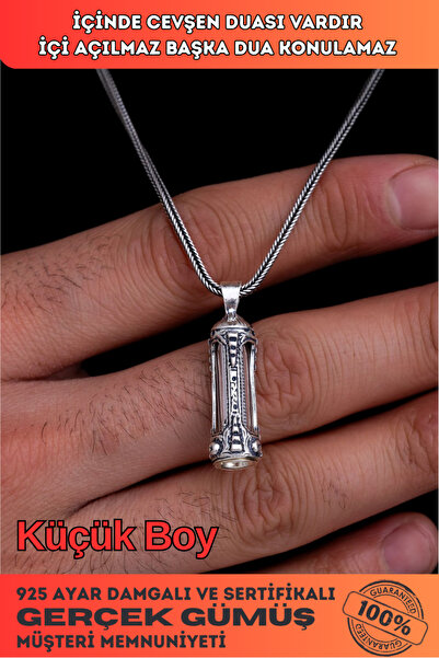 OSMANLI GÜMÜŞ Otantik Model Erkek Gümüş Cevşen Kolye Zincir