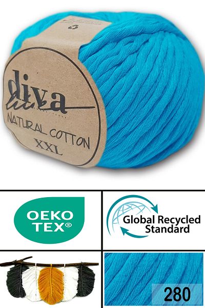 Diva İplik Diva Natural Cotton Xxl 280 Ανοιχτό Τυρκουάζ