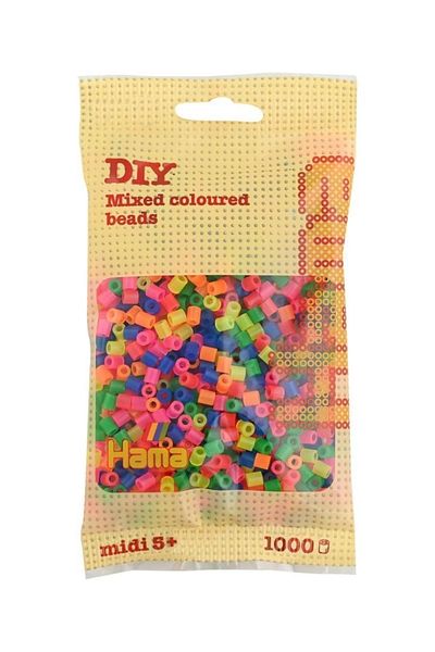 Hama 1,000 Midi Beads - Neon Colors