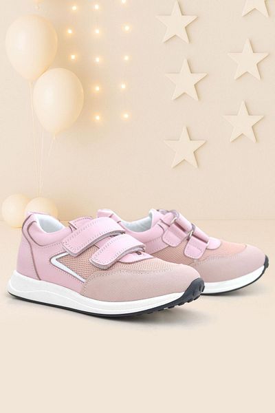 Rakerplus Genuine Leather Pink Velcro Girls' Casual Sports Shoes