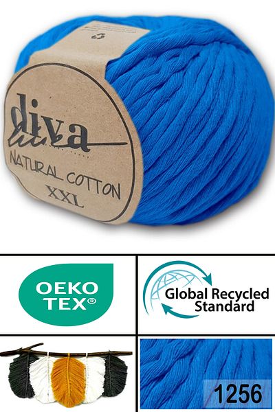 Diva İplik Diva Natural Cotton Xxl 1256 Μπλε