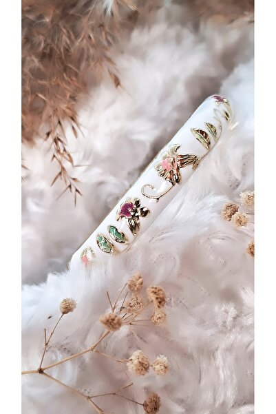 Serenity سوار من الزاماك مطلي بالنحاس الساتان الملون المطرز بالذهب