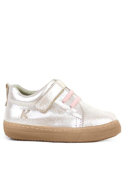 hapshoe Pantofi pentru copii din piele naturală anatomică, pudră moale, cu velcro elastic, cu sclipici