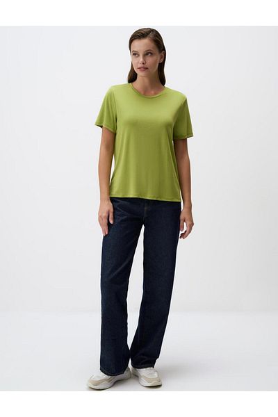 Jimmy Key Green Crew Neck Short Sleeve Basic T-Shirt