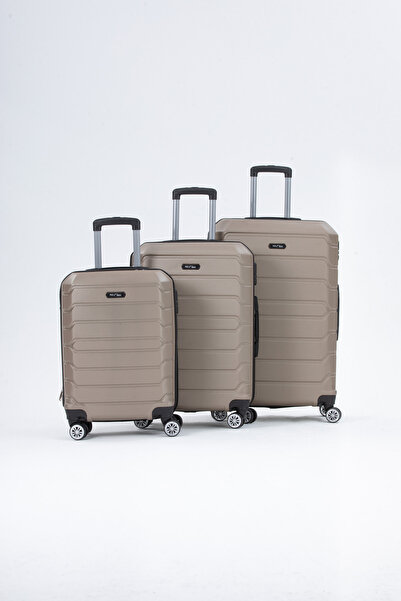 GBAG Hisar Abs Küçük Orta Büyük Boy 3'lü Gold Valiz Seti