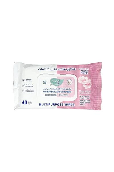 Al Arais Brides Antibacterial Wipes 40 Wipes Rose Extract