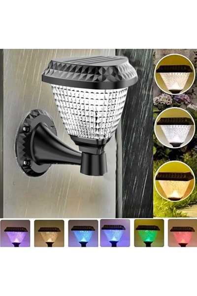 gaman Güneş Enerjili 2'Li Solar Dekoratif Duvar-Bahçe Aydınlatma Apliği RGB |...