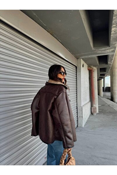 MEECY Голямо яке с кожа отвътре