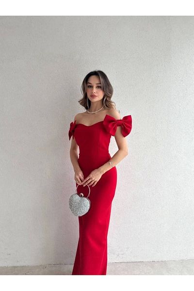MEECY Bow Strap Maxi Dress