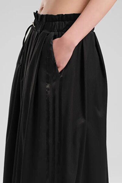 tw3 Fusta lungă de damă cu dungi laterale și design elastic în talie