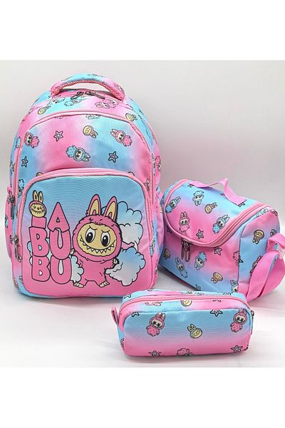 betto's School Bag Labubu Character 3 Piece Set Girls Primary School Bag