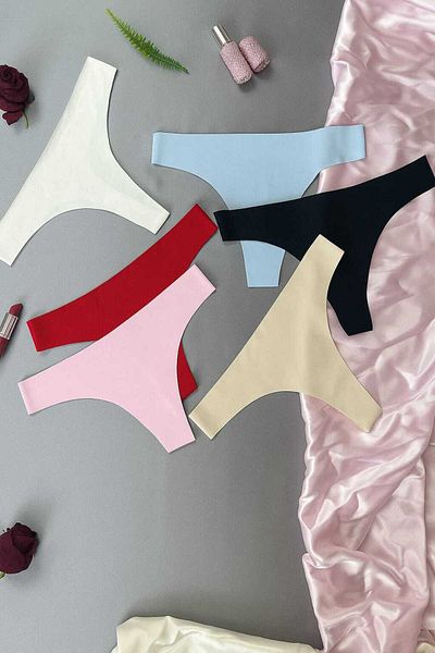 İmpavido 6-Piece Laser Cut Thong Seamless No Trace