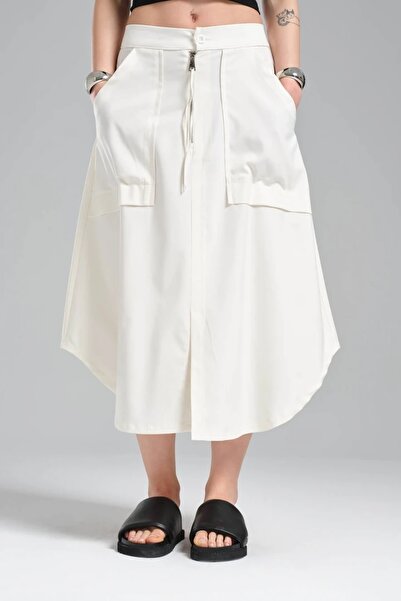 tw3 Women's Design Bell Skirt with Pockets and Zipper Detail