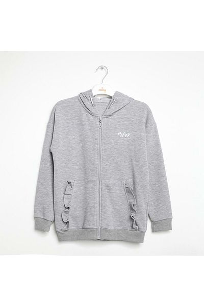 Nanica Kids Hooded Zipper Sweatshirt-6/16 Years Gray
