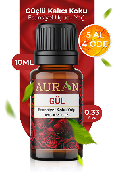 AURAN Gül Esansiyel Uçucu Koku Yağı Difüzör Esansı Buhurdanlık Yağı Aromaterapi Yağı 10ml