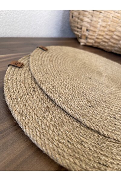Naspar Premium Kalite %100 Hasır 2 Adet 32 cm Jüt İp Supla / Amerikan Servis ...