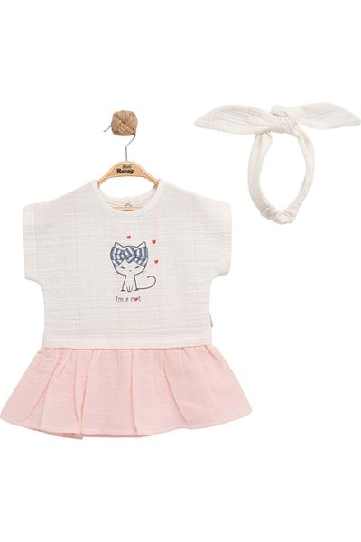 Babexi Bandana Muslin Dress Pink
