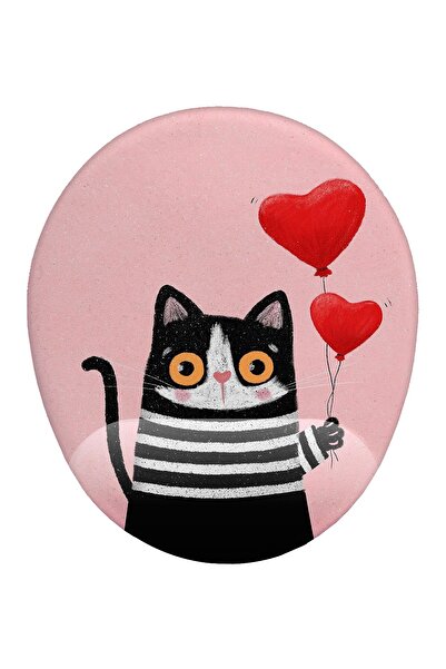 iyi fikirler Kalpli Balon Kedi Bilek Destekli Kaymaz Buruşmaz Kırılmaz Mouse Pad