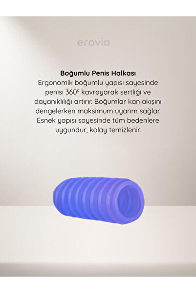 Night Blue Erotic Shop 3'lü Penis Halkası Seti – Boğumlu, Tırtıklı ve Sık Tırtıklı | Esnek Silikon, 360° Kavrama