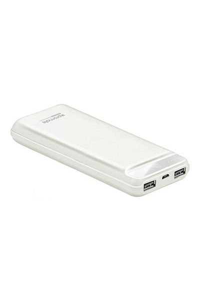 Promate QUANTUM-20 Ultra-Compact 20000mAh High Capacity Power Bank with Dual USB Ports - White