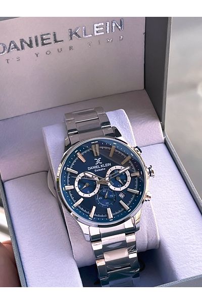 Daniel Klein Special Boxed Groom's Watch Steel Band Inner Functions Active 30 Mt Water Resistant Men's Wristwatch