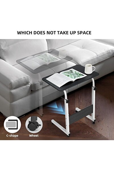Generic SKY-TOUCH Bedside Laptop Table Height Adjustable Desk, Black