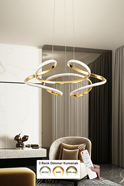 Avizemoda Felin 50 cm Dimmer Kumandalı 3 Renk Ledli (Sarı-Beyaz-Gün Işığı) Mo...