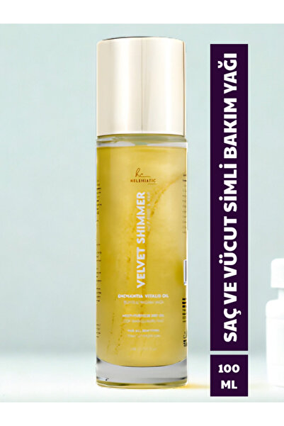 Heleniatic Cosmetic Helen's Velvet Shimmer Vücut Simi Ve Saç Bakım Yağı-100 M...