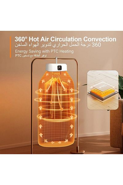 Generic 600W Portable Clothes Dryer, Mini Folding Clothes Dryer with Remote Control & Drying Bag for Apartme