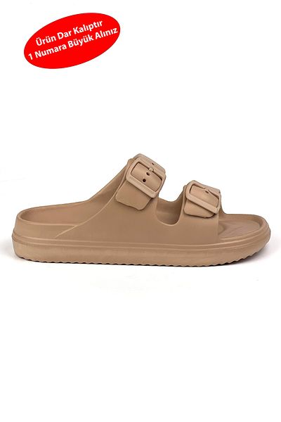 KAJILA Unisex Mink Double Buckle Non-Slip Sole Adjustable Lightweight Daily Beach Slippers