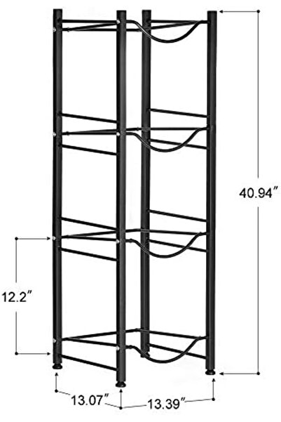 Generic 5 Gallon Water Jug Holder, 4-Tier Black Heavy Duty Rack, Bottle Organizer for Home Office