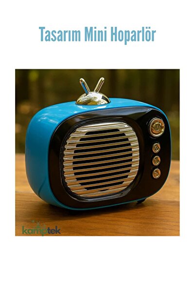 kamptek kamp teknolojisi Mini Hoparlör Wintage Tasarım Radyo Taşınabilir Ses ...