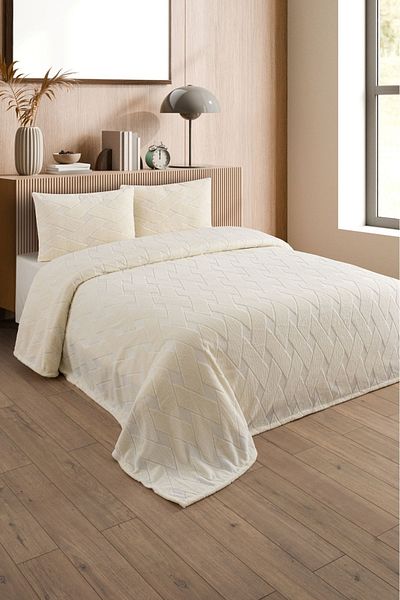 PANCHY CANKY Bedspread 240 X 240 Double Bed Bedding Set Plush Soft Welsoft 2 Pillowcases