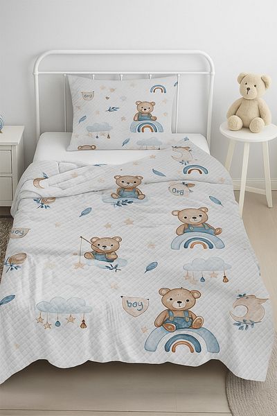 Bebişim Halı Teddy Bear Single Children's Pique Pillow with Case