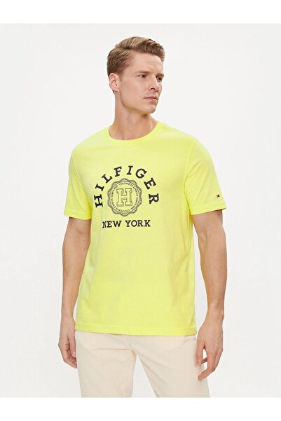 Tommy Hilfiger Ön Logolu Yuvarlak Yaka Tişört