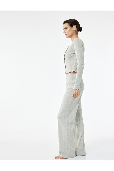 Koton Standard Waist Wide Leg Pajama Bottoms